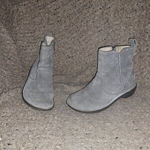 UGG-Neevah-Gray Suede/Shearling Lined-Side Zip Booties-Sz 7-Excellent